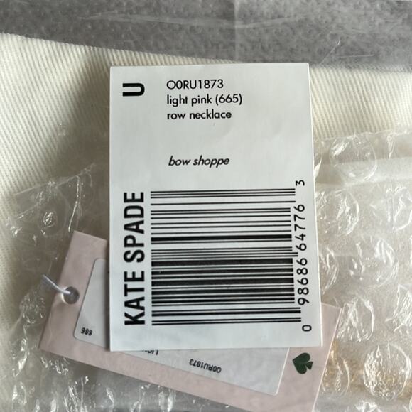 Kate Spade New York Bow Shoppe Row Necklace Pink Gold - Picture 5 of 11